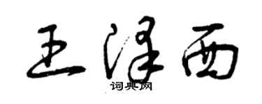 曾慶福王澤西草書個性簽名怎么寫