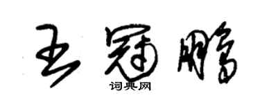 朱錫榮王冠鵬草書個性簽名怎么寫