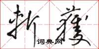 駱恆光斬獲草書怎么寫