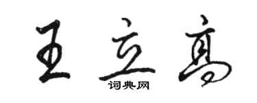 駱恆光王立高行書個性簽名怎么寫