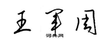 梁錦英王軍周草書個性簽名怎么寫