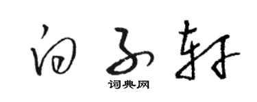 駱恆光白子軒草書個性簽名怎么寫