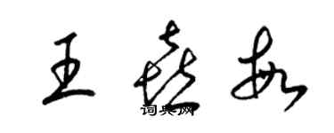 梁錦英王喜敏草書個性簽名怎么寫