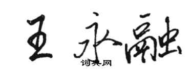 駱恆光王永融行書個性簽名怎么寫