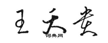 駱恆光王夭貴草書個性簽名怎么寫