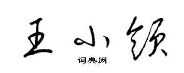 梁錦英王小領草書個性簽名怎么寫