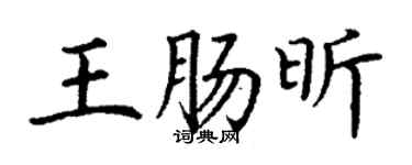 丁謙王腸昕楷書個性簽名怎么寫