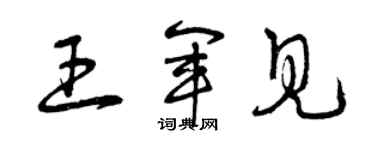 曾慶福王軍見草書個性簽名怎么寫