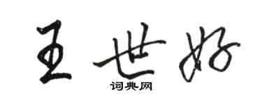 駱恆光王世好行書個性簽名怎么寫