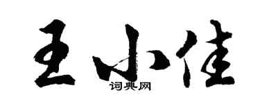 胡問遂王小佳行書個性簽名怎么寫