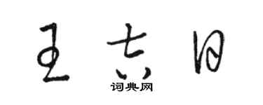 駱恆光王吉日草書個性簽名怎么寫