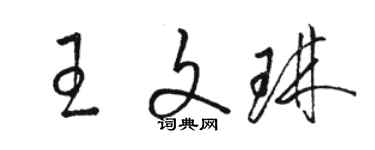 駱恆光王文琳草書個性簽名怎么寫