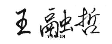 駱恆光王融哲行書個性簽名怎么寫