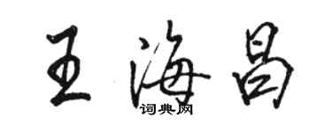 駱恆光王海昌行書個性簽名怎么寫