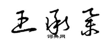 曾慶福王承舉草書個性簽名怎么寫