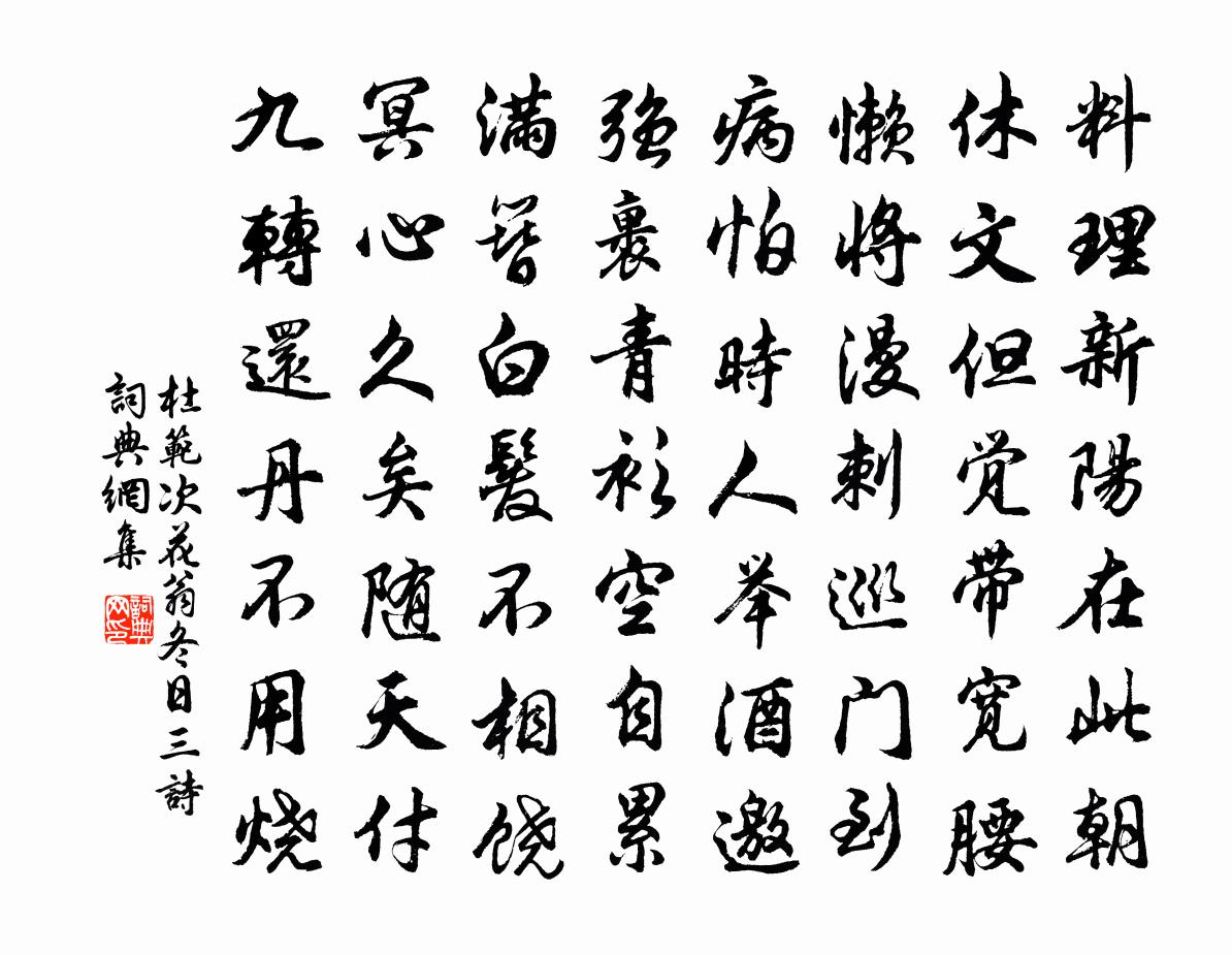 杜范次花翁冬日三詩書法作品欣賞