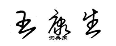 朱錫榮王康生草書個性簽名怎么寫