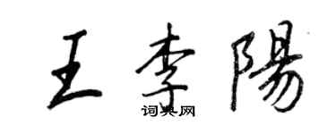 王正良王李陽行書個性簽名怎么寫