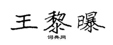 袁強王黎曝楷書個性簽名怎么寫