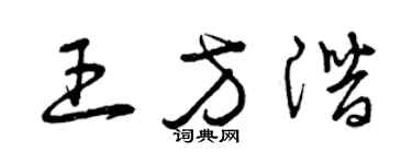 曾慶福王方潛草書個性簽名怎么寫