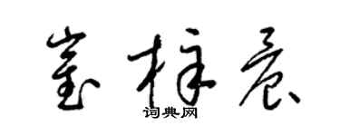 梁錦英崔梓晨草書個性簽名怎么寫