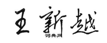 駱恆光王新越行書個性簽名怎么寫