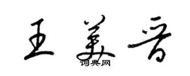 梁錦英王美晉草書個性簽名怎么寫