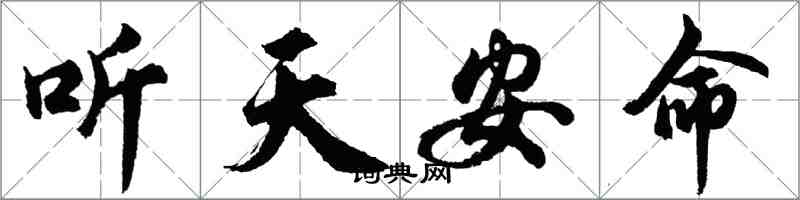 胡問遂聽天安命行書怎么寫