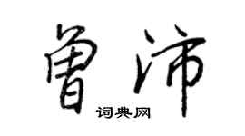 王正良曾沛行書個性簽名怎么寫
