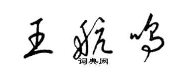 梁錦英王航鳴草書個性簽名怎么寫