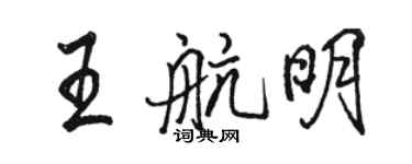 駱恆光王航明行書個性簽名怎么寫