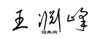 梁錦英王淵峰草書個性簽名怎么寫
