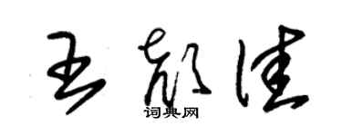 朱錫榮王顏佳草書個性簽名怎么寫