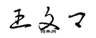 曾慶福王文卿草書個性簽名怎么寫