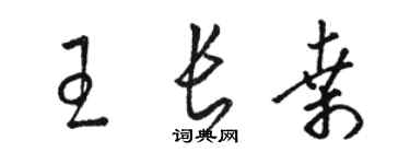 駱恆光王長桑草書個性簽名怎么寫