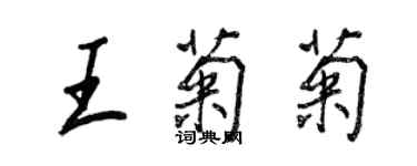 王正良王菊菊行書個性簽名怎么寫