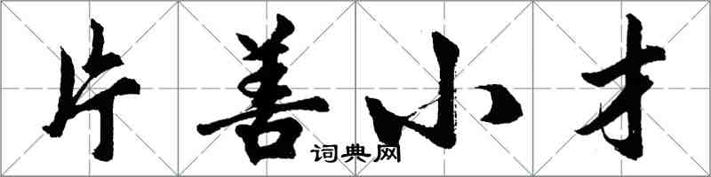 胡問遂片善小才行書怎么寫