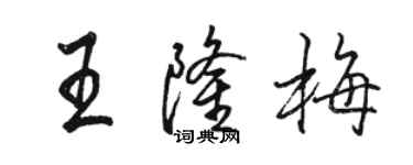 駱恆光王隆梅行書個性簽名怎么寫