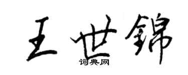 王正良王世錦行書個性簽名怎么寫