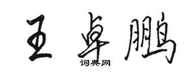 駱恆光王卓鵬行書個性簽名怎么寫