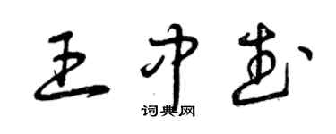 曾慶福王中武草書個性簽名怎么寫
