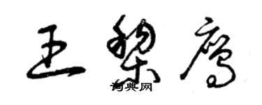 曾慶福王黎鷹草書個性簽名怎么寫