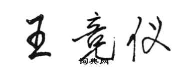 駱恆光王競儀行書個性簽名怎么寫