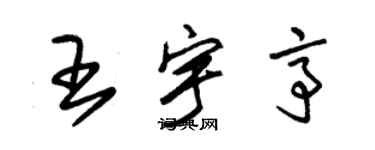 朱錫榮王宇亭草書個性簽名怎么寫