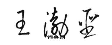 駱恆光王渤聖草書個性簽名怎么寫