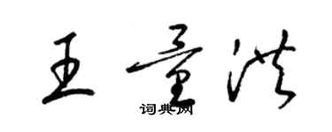 梁錦英王量洪草書個性簽名怎么寫