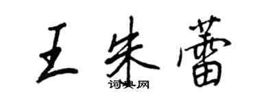 王正良王朱蕾行書個性簽名怎么寫