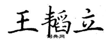 丁謙王韜立楷書個性簽名怎么寫
