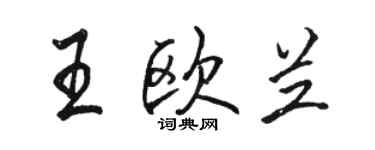 駱恆光王歐蘭行書個性簽名怎么寫
