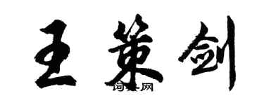 胡問遂王策劍行書個性簽名怎么寫